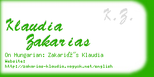 klaudia zakarias business card